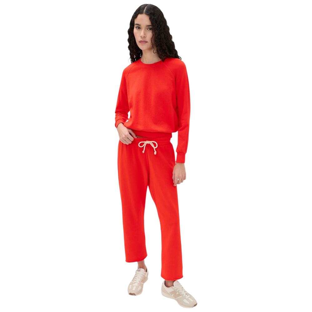 PERFECTWHITETEE Alexi French Terry Sweatshirt in Tomato S - Picture 2 of 11
